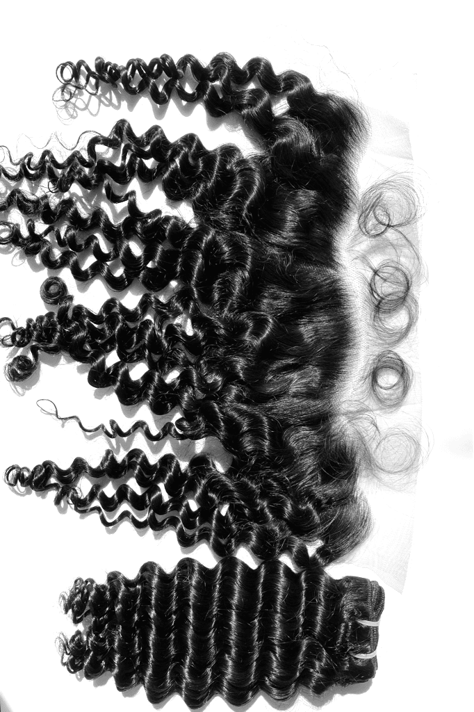 Raw Myanmar Bora Curl Bundles + 13*4 Frontal Cuticles Aligned - Image 3