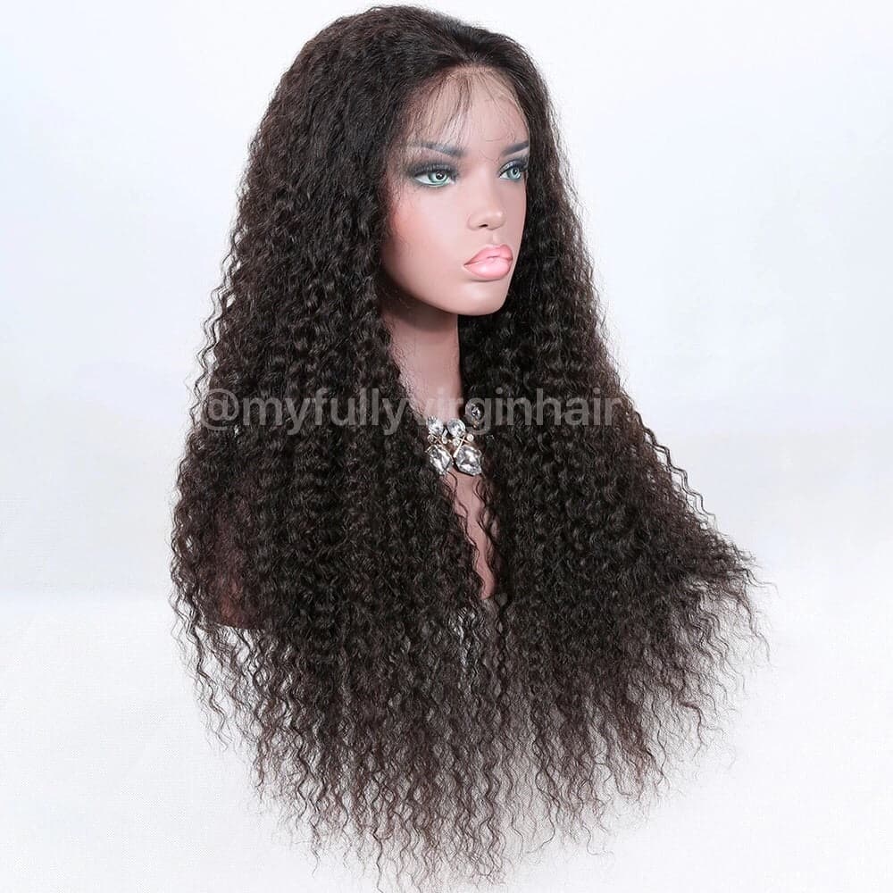 180% Density 6inch Deep Part Curly Wig Raw Myanmar Hair Aligned Cuticles - Image 2