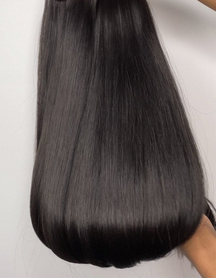 Raw Cambodian Silky Straight 5*5 HD Illusion closure+Bundles Cuticles Aligned - Image 1