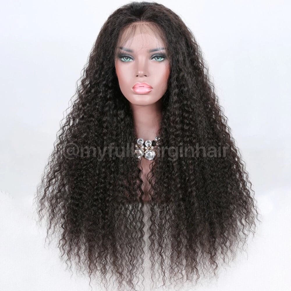 180% Density 6inch Deep Part Curly Wig Raw Cambodian Hair Aligned Cuticles - Image 1