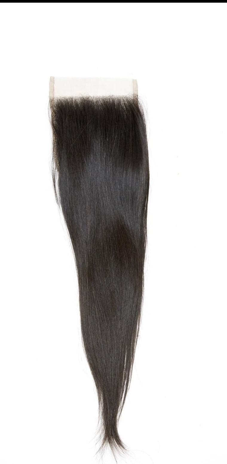5*5 Straight Closure 100% Raw Cambodian  Hair Cuticle Aligned - Image 1
