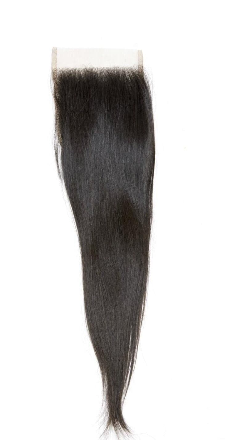 4*4 Straight Closure 100% Raw Cambodian  Hair Cuticle Aligned - Image 1