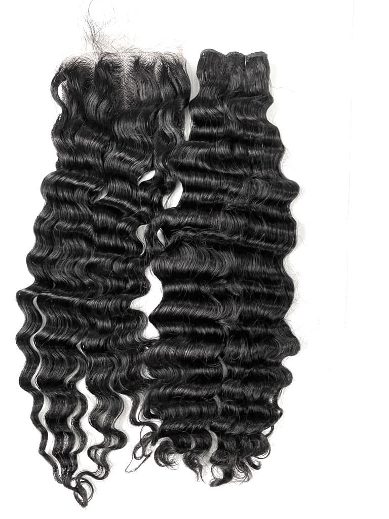Raw Myanmar Wimbi Wave 5*5 HD Illusion Closure +Bundles Cuticles Aligned - Image 1